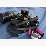 Tokyo #104 - Black & black leather camera strap