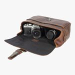 París Cognac Leather Camera Bag